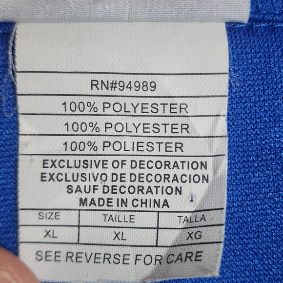 Chicago Cubs Jersey Womens XL Blue White MLB Baseball Button Front Script Raglan - Picture 5 of 9